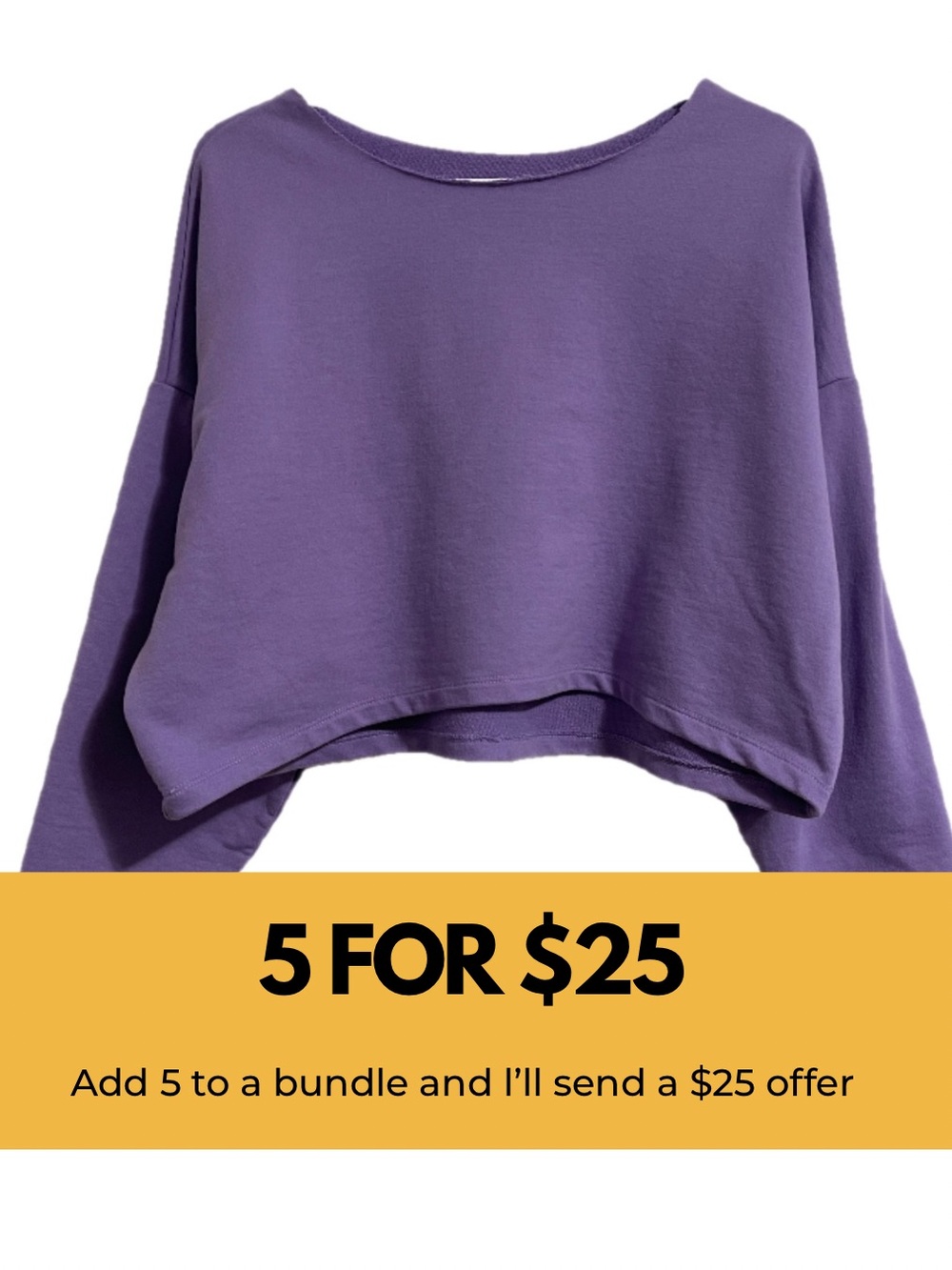 Purple Cropped Women's Sweatshirt - Classic Boxy Pullover